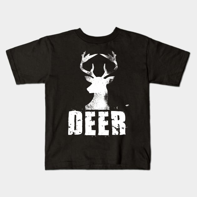 Retro Deer Kids T-Shirt by Imutobi